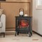 Black Electric Fireplace Heater 1400W 4777 BTU Realistic Flame 3-Sided Design
